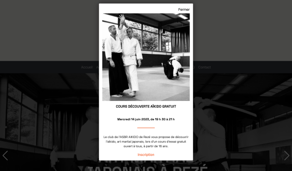 popin affiché sur une page web Drupal